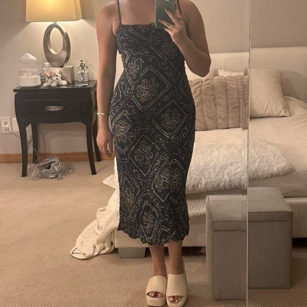 Navy Boho Patterned Sundress
